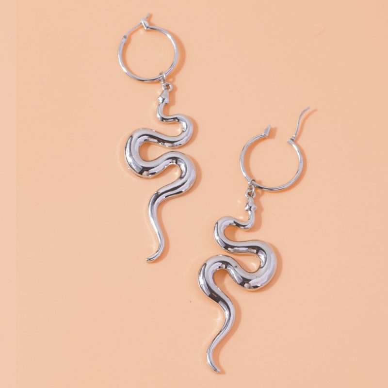 Boucle D’Oreille Serpent Anneau Pendant