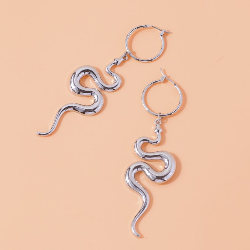 Boucle D’Oreille Serpent Anneau Pendant