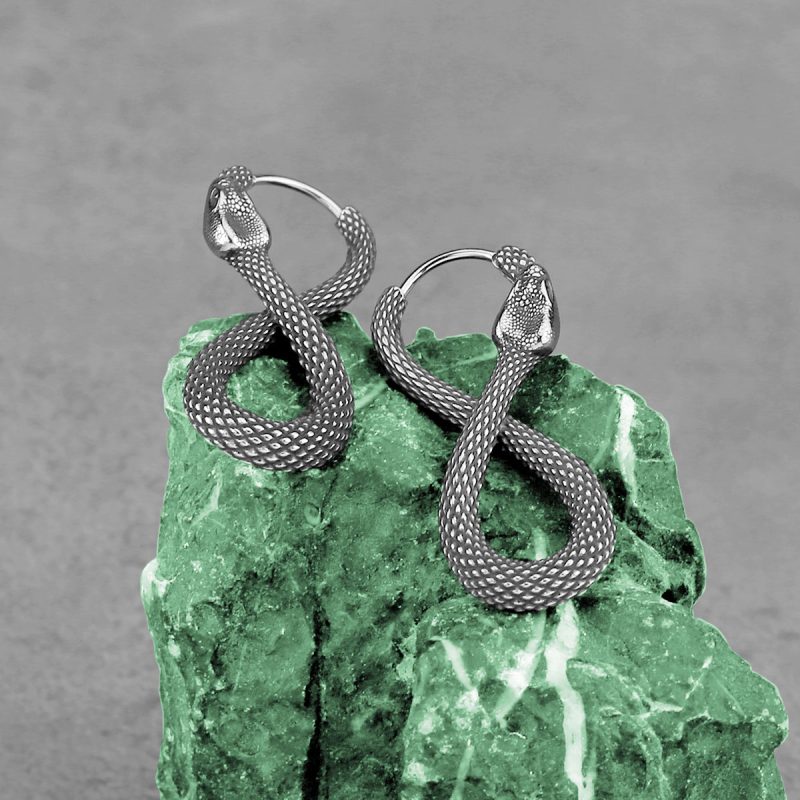 Boucle D’Oreille Serpent Ouroboros Infini