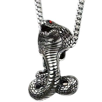 Collier Cobra Vision Rouge Homme
