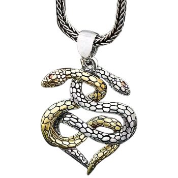 Collier Serpent Enlacés Coeur