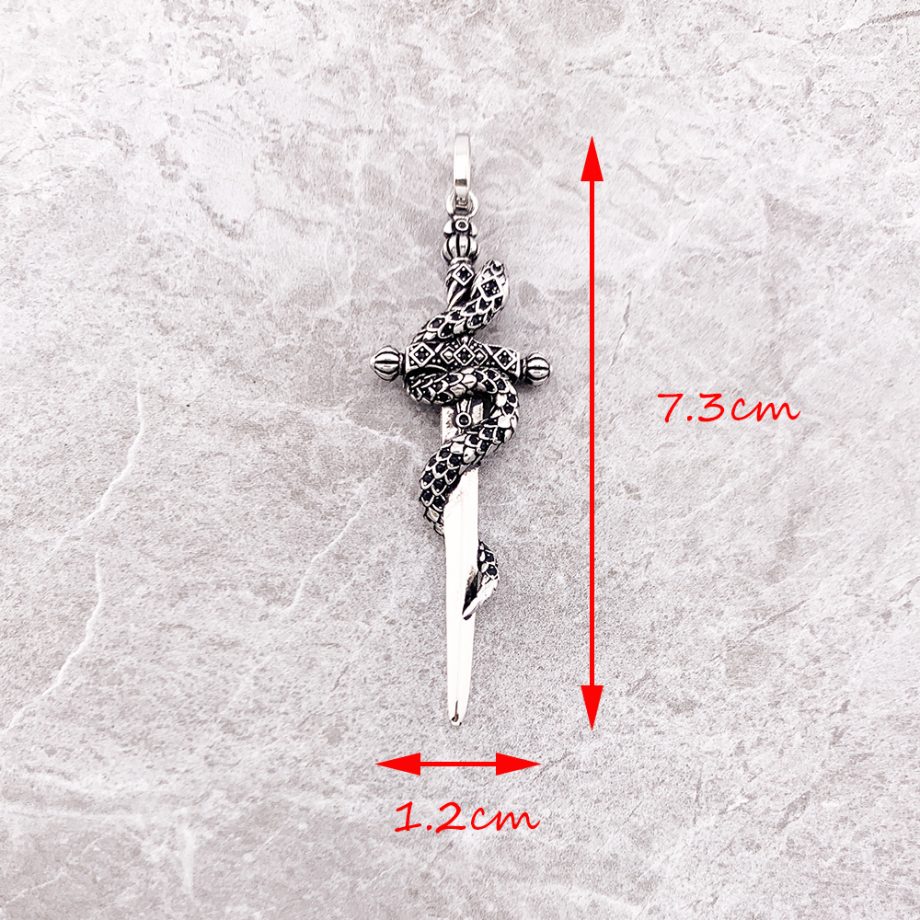 Pendentif Serpent En Argent 925 Strass - Poids 6,33 G - Dimensions 2,5 X 1,2 Cm - Occasion